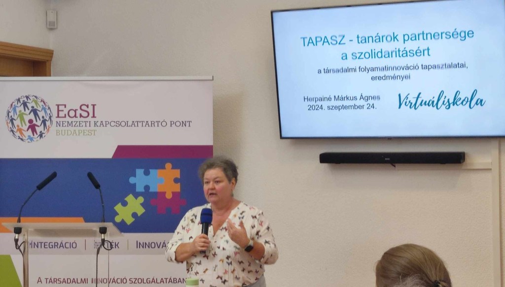 Herpainé Márkus Ágnes társadalmi innovációk zárókonferencia 2024. szeptember 24. Virtuáliskola TAPASZ program